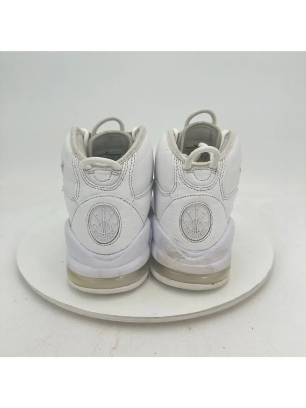 Nike Air Max Uptempo Men Size 8.5 922935-100 Triple White Basketball Shoes